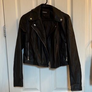 Express Women's Black Leather Moto Jacket